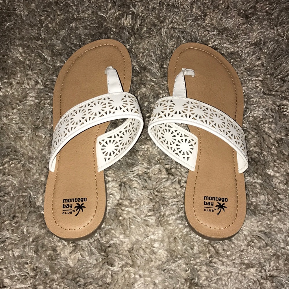 White sandals size 9